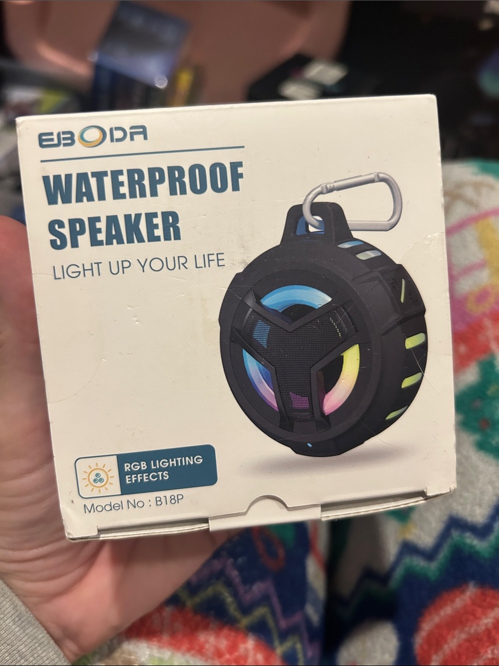 Waterproof Portable Bluetooth Speaker - Black with RGB Lighting